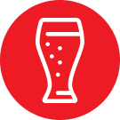 Relaxing beer garden area offering drinks at MB2 Entertainment Bakersfield