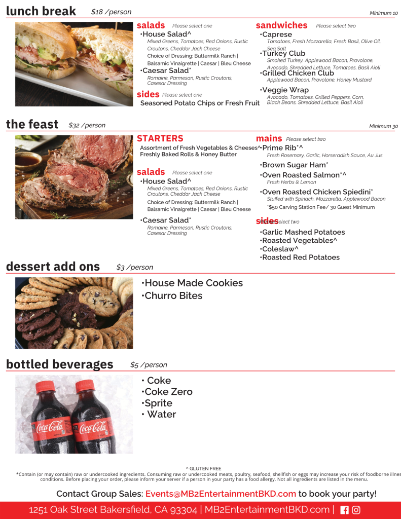 event catering with MB2 Entertainment bakersfield