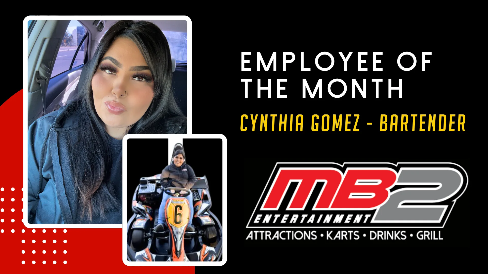 MB2 Entertainment in Bakersfield, Employee of the Month - Cynthia Gomez, Bartender